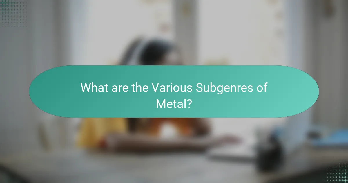 What are the Various Subgenres of Metal?