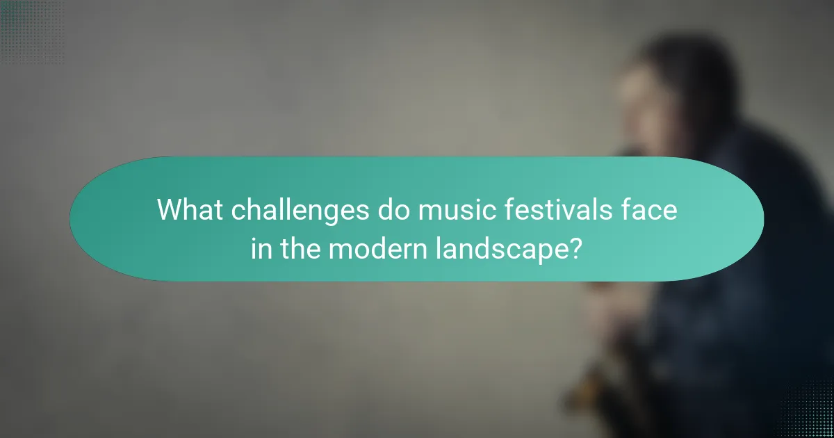 What challenges do music festivals face in the modern landscape?