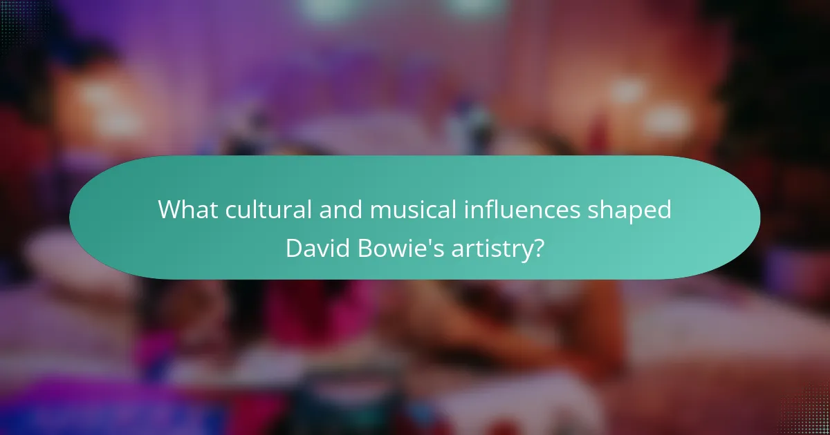 What cultural and musical influences shaped David Bowie's artistry?