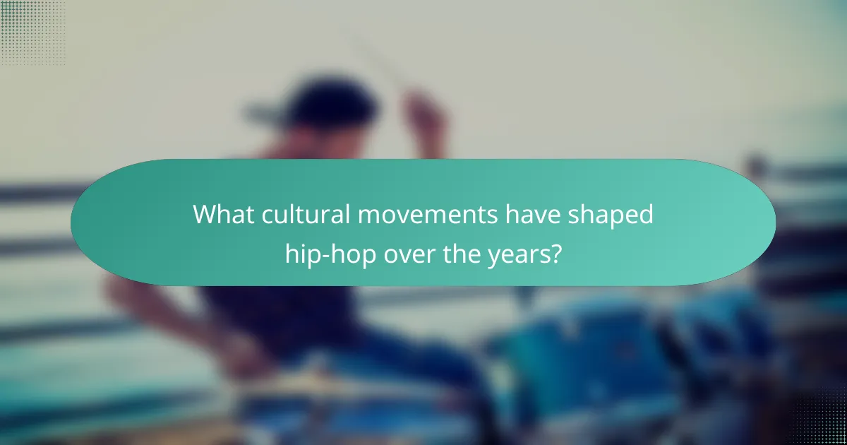 What cultural movements have shaped hip-hop over the years?