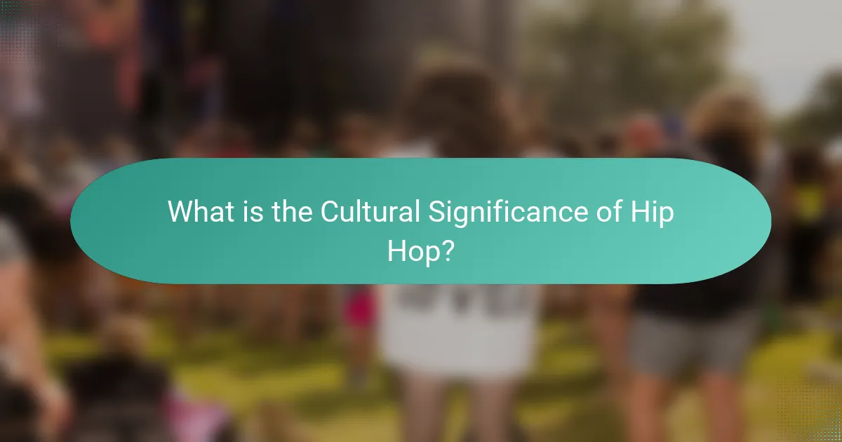 What is the Cultural Significance of Hip Hop?