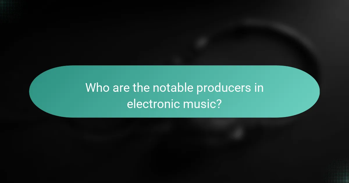 Who are the notable producers in electronic music?